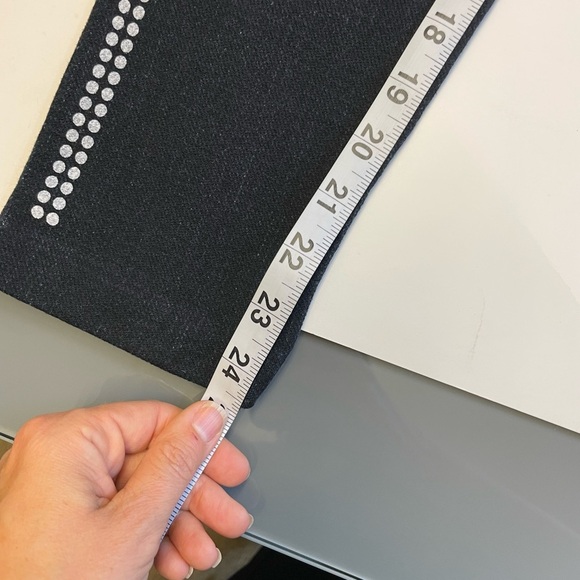 Stretchy faux jeans jeggings w printed faux pockets rhinestones buttons size XS - Picture 9 of 9